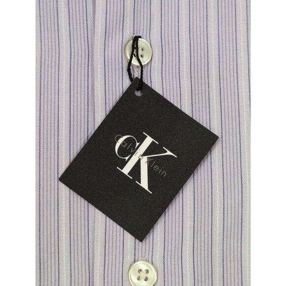 Calvin Klein Shirt Mens XL Purple‎ Stripe Button Up Long Sleeve Business Casual - Picture 6 of 13